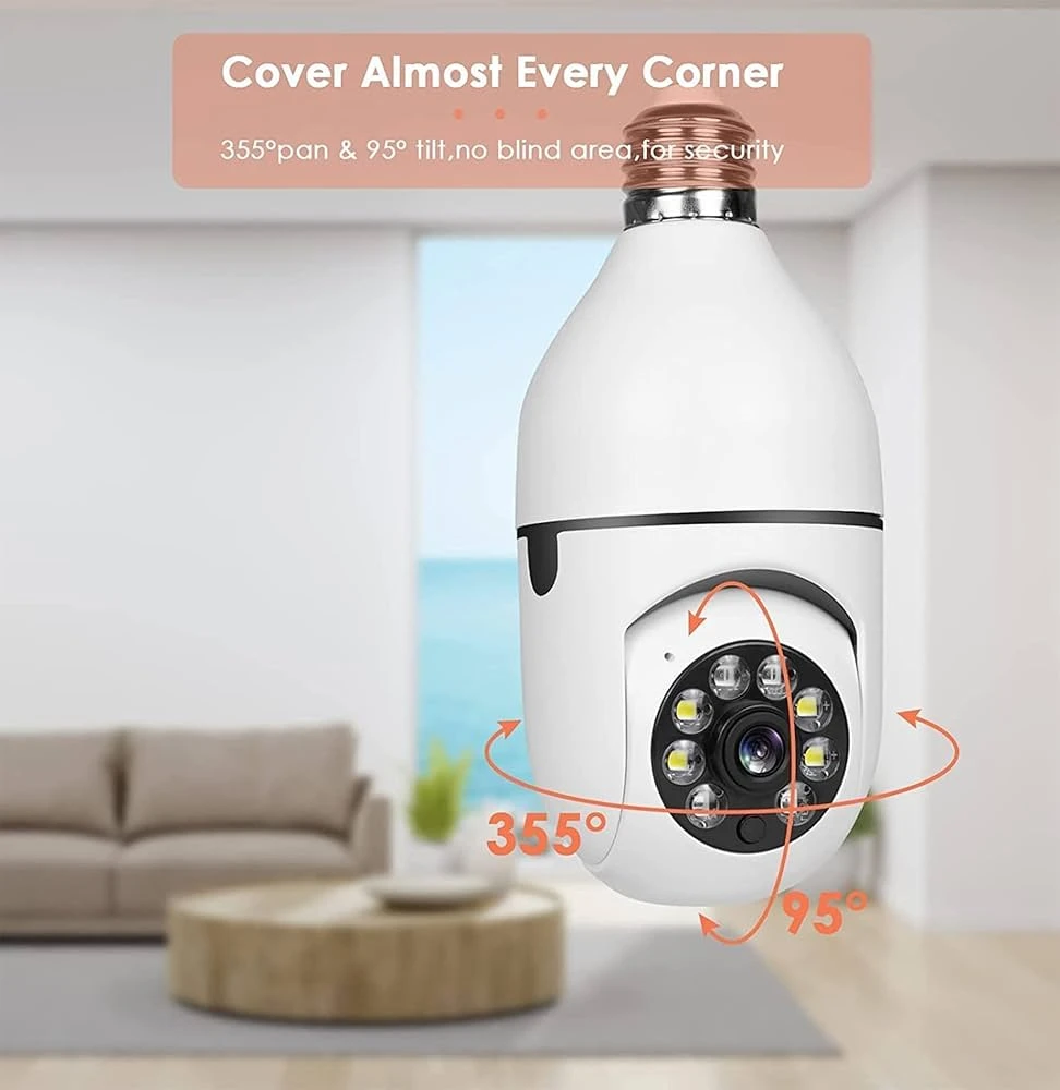 Ball Camera, 360º WiFi, Night Vision with Light, E27, Bayonet Closure, Wireless,