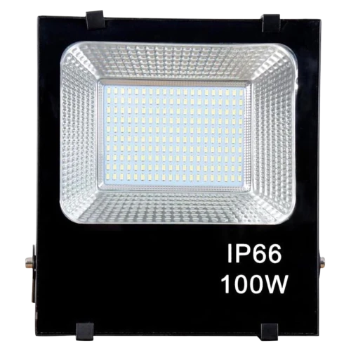 High-quality 100W outdoor LED floodlight, white lighting, single screen, used in